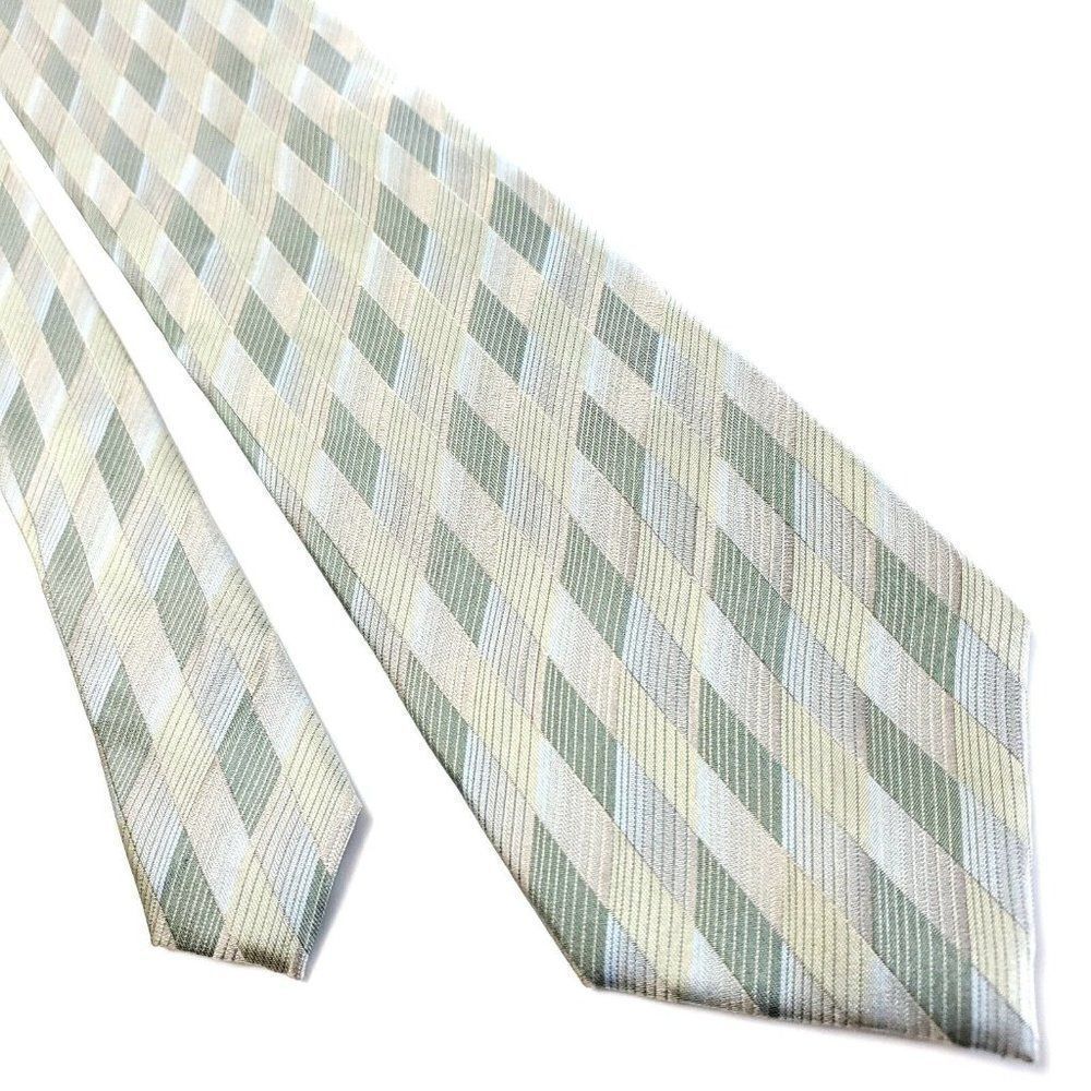 Van Heusen Green Silk Tie Woven Check